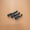 Three black flashlights are displayed side by side with blue button LED light strips Application Scenario